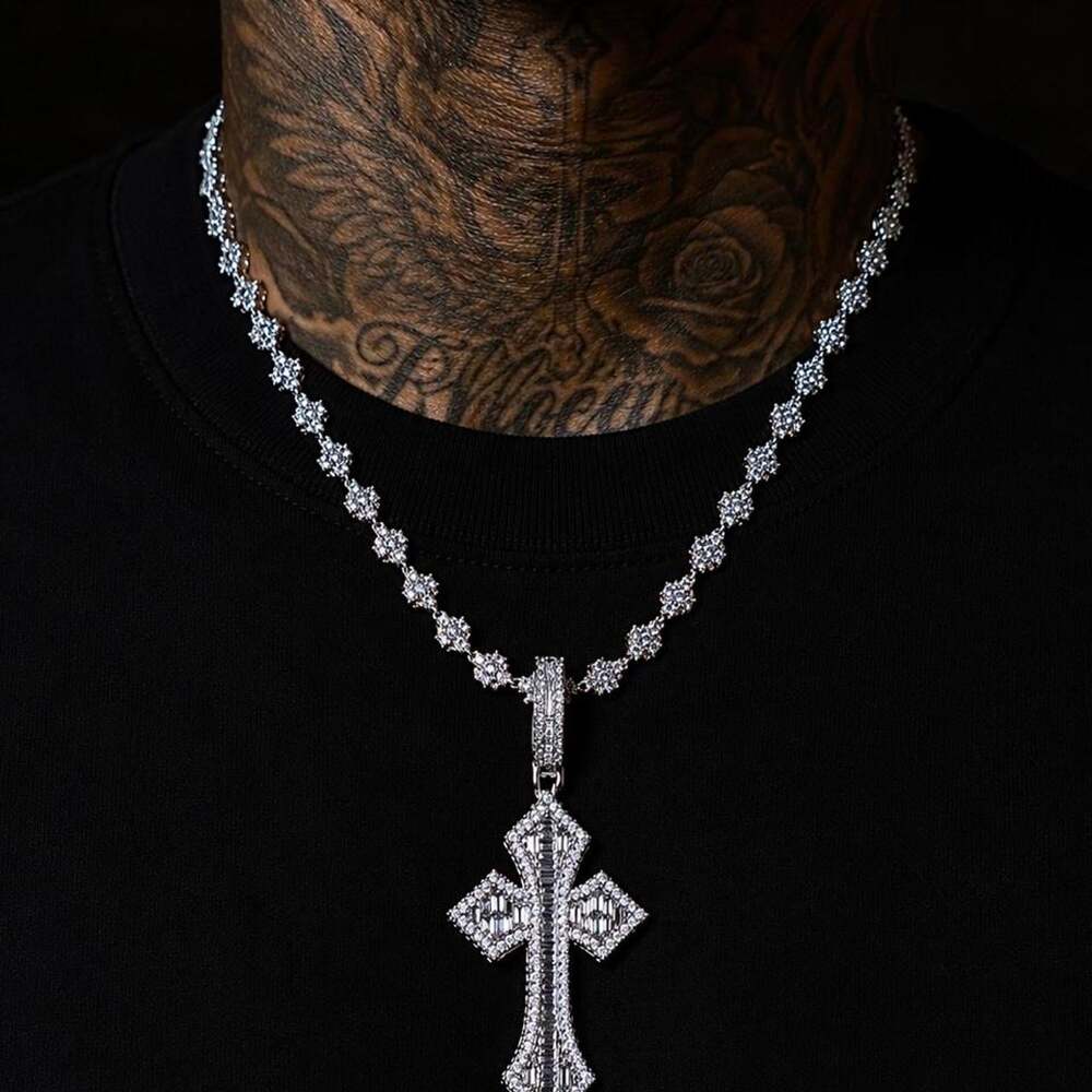 Honeycomb Tennis Chain Necklace With Ce 3 E